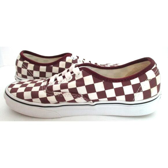 Van's Unisex Red & White Checked Canvas Lace Shoes Women's 6.5 & Men's 5 - Picture 9 of 10